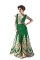 BanoRani Green Color Faux Georgette Embroidery Full Length Anarkali Gown Style Semi Stitched Salwar Suit (Pant Style) A-1677