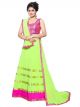 BanoRani Rani,Golden Zari & Jacquard Choli & Parrot Green Color Faux Georgette UnStitched Lehanga