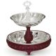 Ghasitaram Silver Wooden Base Two Tier Platter ps14W4003-2